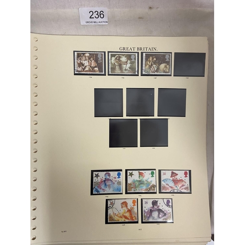 236 - BOX OF GB KINGS & QUEEN ELIZABETH 2 STAMPS IN 4 ALBUMS