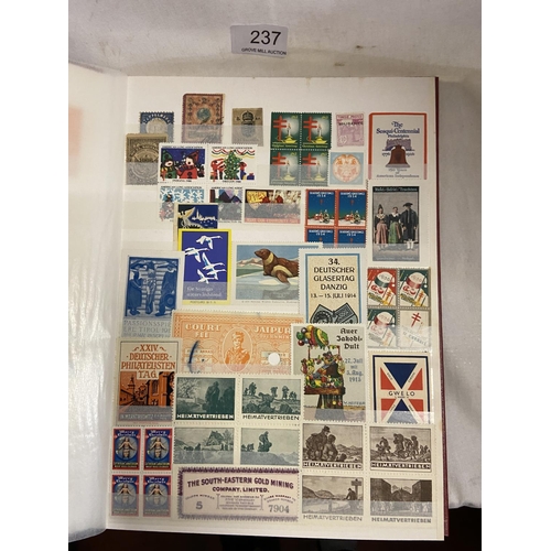 237 - BOX INCL WORLD REVENUE & CINDERELLA STAMPS IN 10 ALBUMS