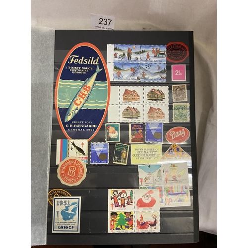 237 - BOX INCL WORLD REVENUE & CINDERELLA STAMPS IN 10 ALBUMS