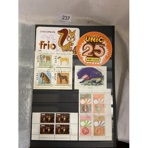 237 - BOX INCL WORLD REVENUE & CINDERELLA STAMPS IN 10 ALBUMS