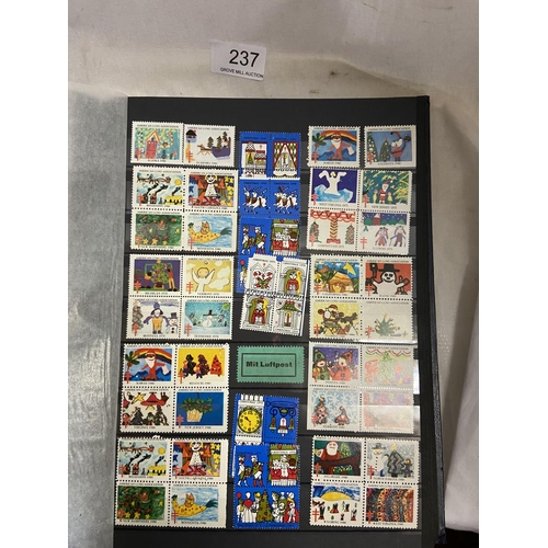 237 - BOX INCL WORLD REVENUE & CINDERELLA STAMPS IN 10 ALBUMS