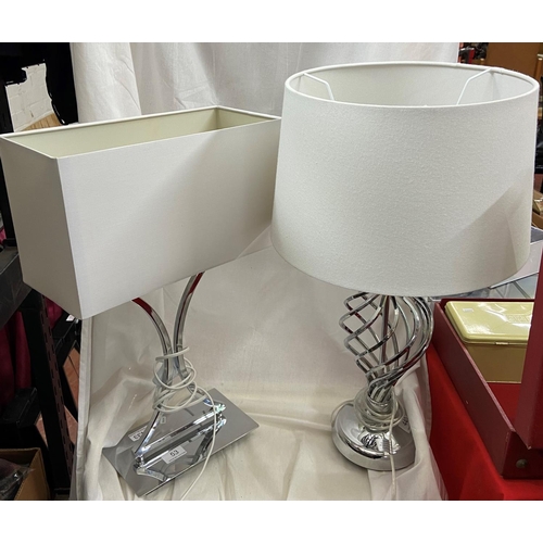 53 - 2 CHROME TABLE LAMPS & SHADES(GWO)
