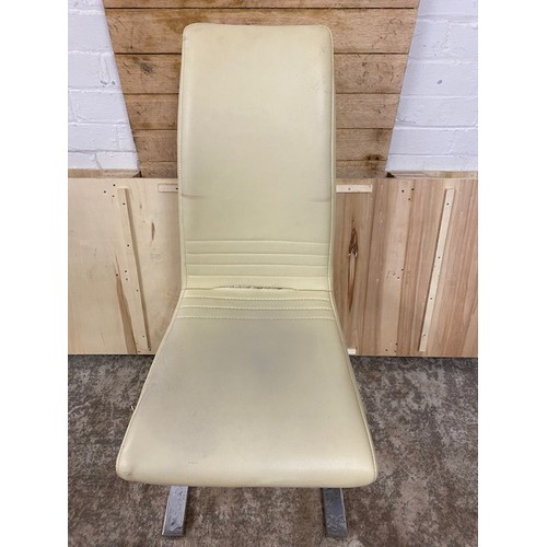 207 - SET OF 6 LEATHER & CHROME DINING CHAIRS