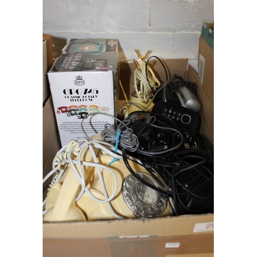 20 - BOX OF TELEPHONES(GWO) INCL BOXED GPO(FAULTY RINGER)