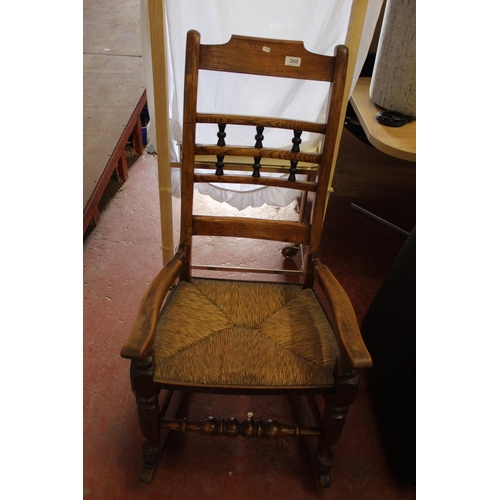 268 - RUSH SEATED ROCKING CHAIR