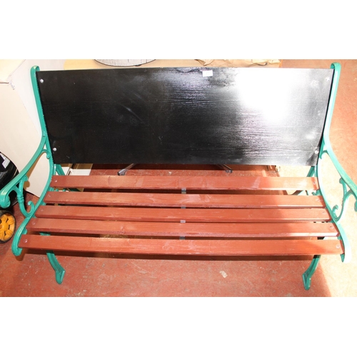 273 - CAST IRON ENDS WOODEN SEAT/BACK  GARDEN BENCH