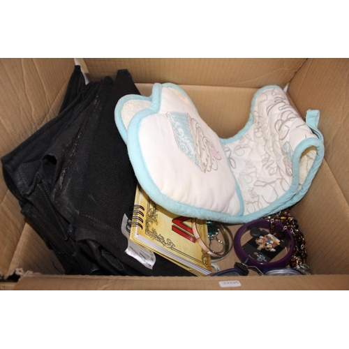 47 - BOX INCL COSTUME JEWELLERY & BAGS