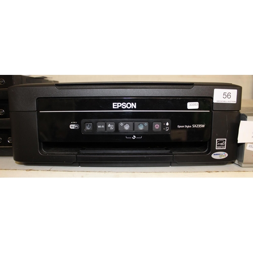 56 - EPSON STYLUS WIRELESS (SX235W) PRINTER(GWO - NO CABLES/POWER LEAD)