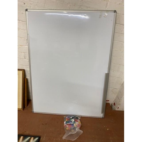 7 - WHITE BOARD & BAG OF WHITEBOARD MAGNETS