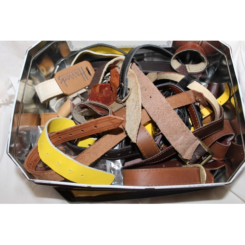 95 - TIN OF SPARE HAMPER STRAPS