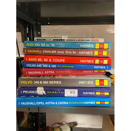 93 - 9 HAYNES MANUALS