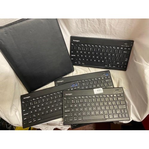 480 - 4 KENSINGTON WIRELESS KEYBOARDS AND CARRY CASE A/F