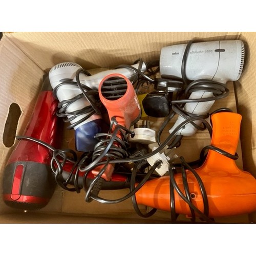 81 - BOX OF 5 VINTAGE HAIRDRYERS(GWO)