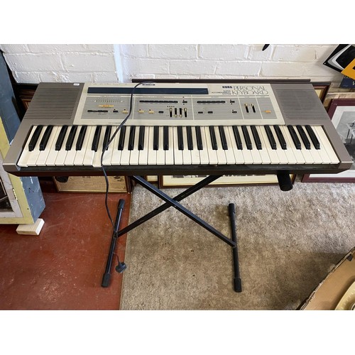 242 - VINTAGE KORG KEYBOARD WITH STAND & POWER LEAD(GWO)