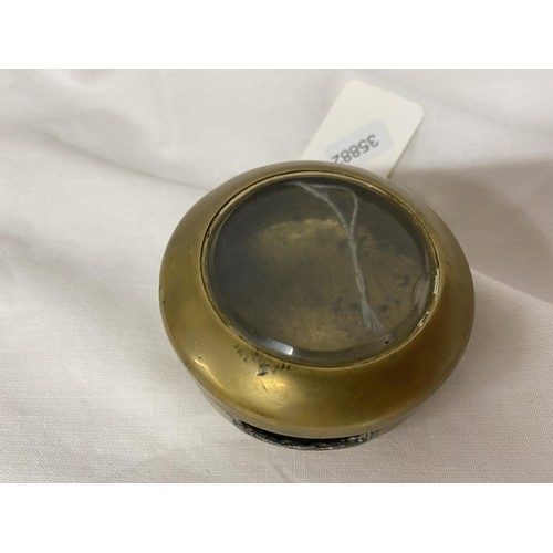 259 - 1890 VICTORIAN BRASS POCKET WATCH/COMPASS HOLDER