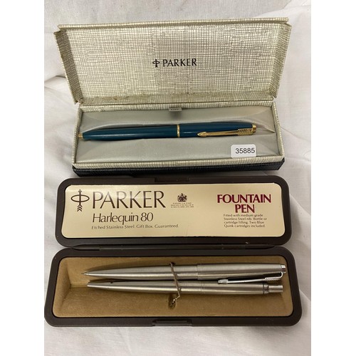 262 - BOXED PARKER PENS & PARKER PROPELLING PENCIL