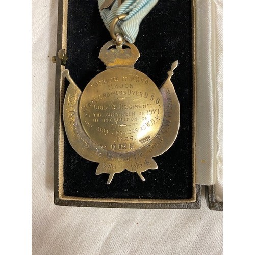 278 - CASED ENAMELLED SILVER HALLMARKED MEDAL