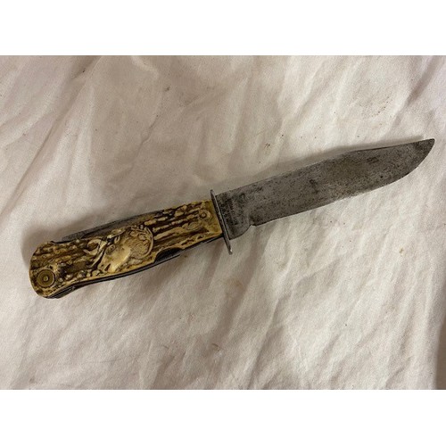 284 - GERMAN BONE HANDLED D.B.G.M KNIFE