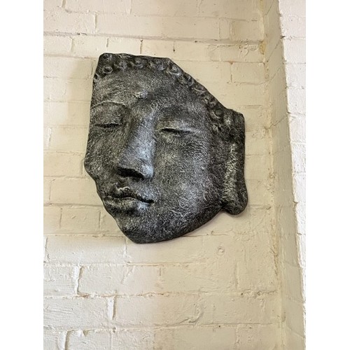 4 - LIGHT METAL CAST BUDDHA FACE WALL ART