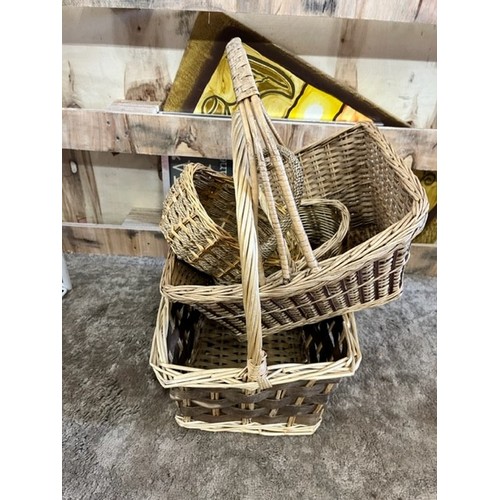 8 - 4 ASSORTED WICKER BASKETS