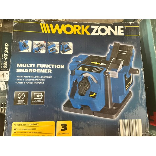 BOXED WORKZONE MULTI FUNCTION SHARPENER (NEW/UNUSED)