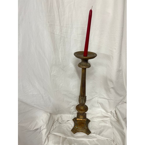 166 - LARGE GILT CANDLE STAND WITH CANDLE