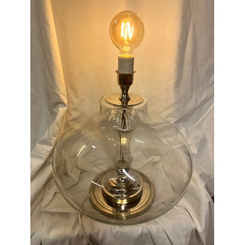 168 - LARGE ROUND GLASS LAMP (W/O)