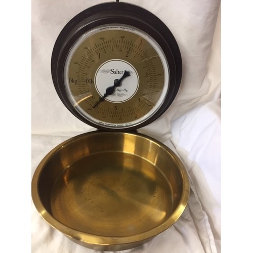 222 - BRASS SALTER KITCHEN WALL SCALE