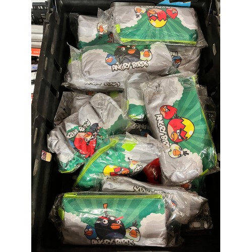 72 - BOX OF ANGRY BIRD ITEMS INCL PENCIL CASES