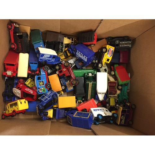 78 - BOX OF PLAYWORN VEHICLES INCL PLAYWORN & CORGI