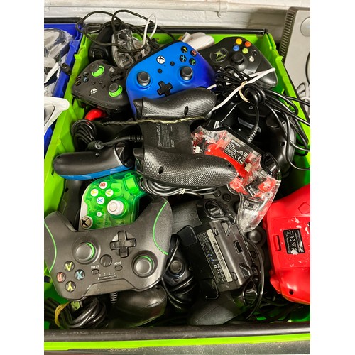 94 - LARGE CRATE OF CONTROLLERS INCL XBOX(A/F)