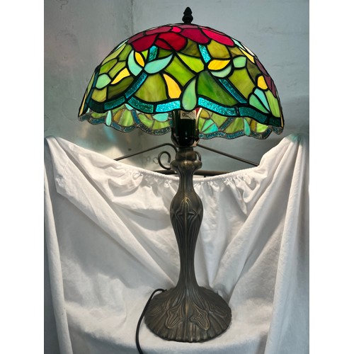 149 - TALL TIFFANY STYLE TABLE LAMP & SHADE (GWO)