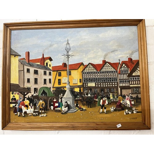 5 - FRAMED WARRINGTON MARKET OIL PAINTING SIGNED J. ORRITT