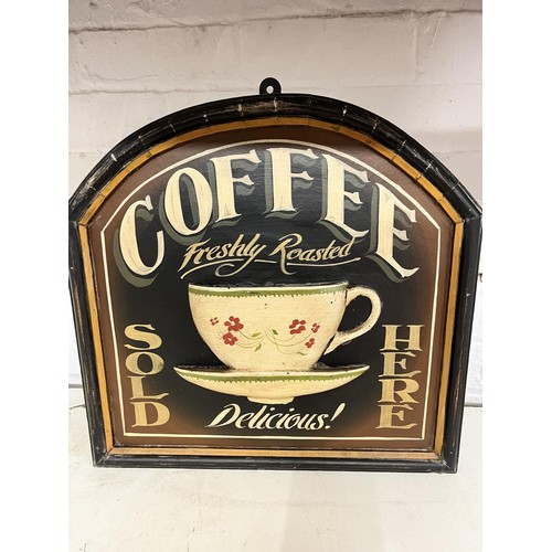 9 - WOODEN CAFE COFFEE SIGN