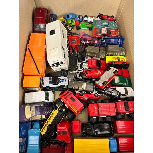 45 - BOX OF PLAYWORN VEHICLES INCL CORGI & MATCHBOX