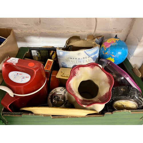 66 - BOX OF MIXED ITEMS INCL SMALL GLOBE