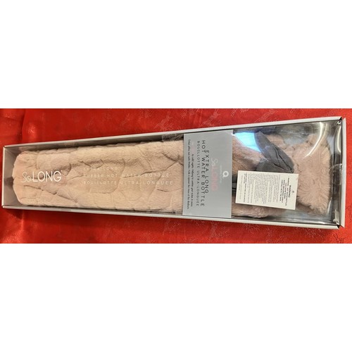 78 - BOXED 'SOLONG' EXTRA LONG FUR COVERED HOT WATER BOTTLE (NEW)