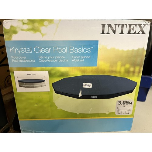 82 - BOXED INTEX CRYSTAL CLEAR POOL BASICS POOL COVER(10ft -NEW)