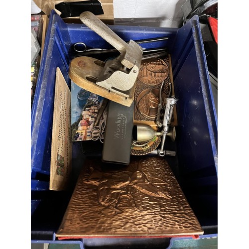 85 - BOX OF COLLECTABLES INCL COPPER