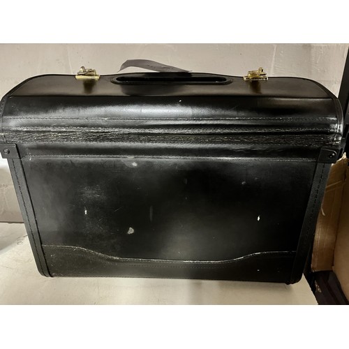 92 - BLACK LEATHER COMBINATION LOCK 'DOCTOR'S' CASE