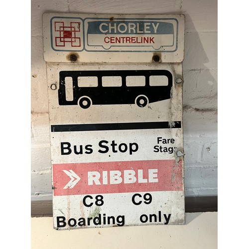 110 - METAL RIBBLE VALLEY BUS STOP SIGN