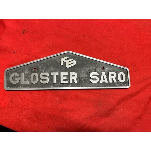 208 - GLOSTER SARO HAWKER SIDLEY -AIRCRAFT NAME PLATE