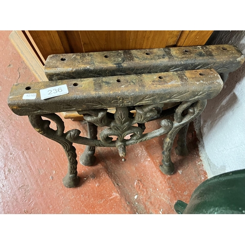 236 - PAIR OF CAST IRON TABLE LEGS