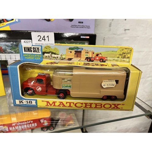 241 - BOXED K18 MATCHBOX ARTICULATED HORSEBOX VAN