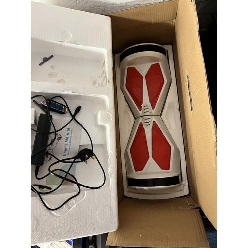 6 - BOXED WHITE & RED SMART SELF BALANCING SCOOTER(LIKE NEW - A/F)