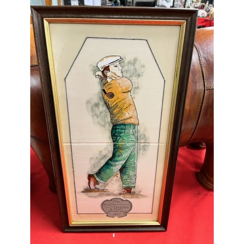 9 - FRAMED GOLFING LEGENDS 'B HOGAN' TILE