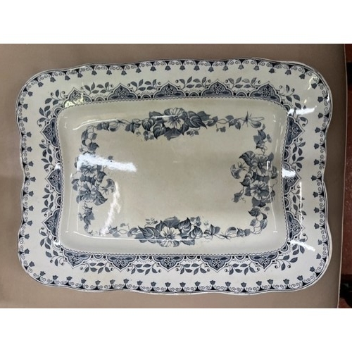 154 - PETUNIA BLUE & WHITE MEAT PLATE