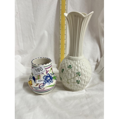 160 - POOLE VASE & BELLEEK VASE