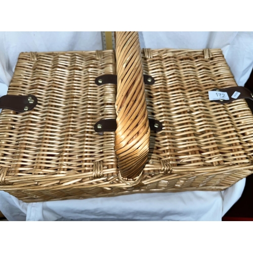 172 - WICKER PART PICNIC SET BASKET