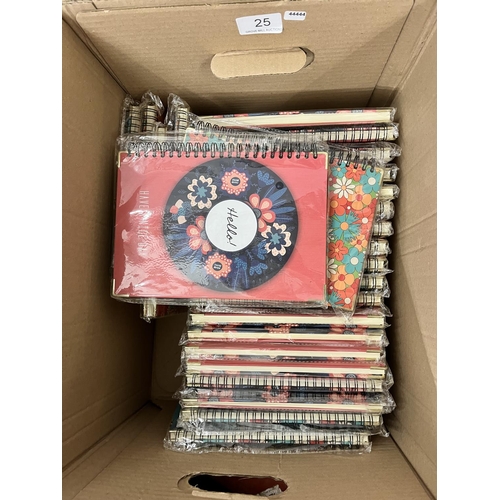 25 - BOX OF SPIRAL NOTEPADS (NEW)